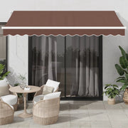 vidaXL Tenda da Sole Retrattile Automatica con LED Marrone 350x250 cm