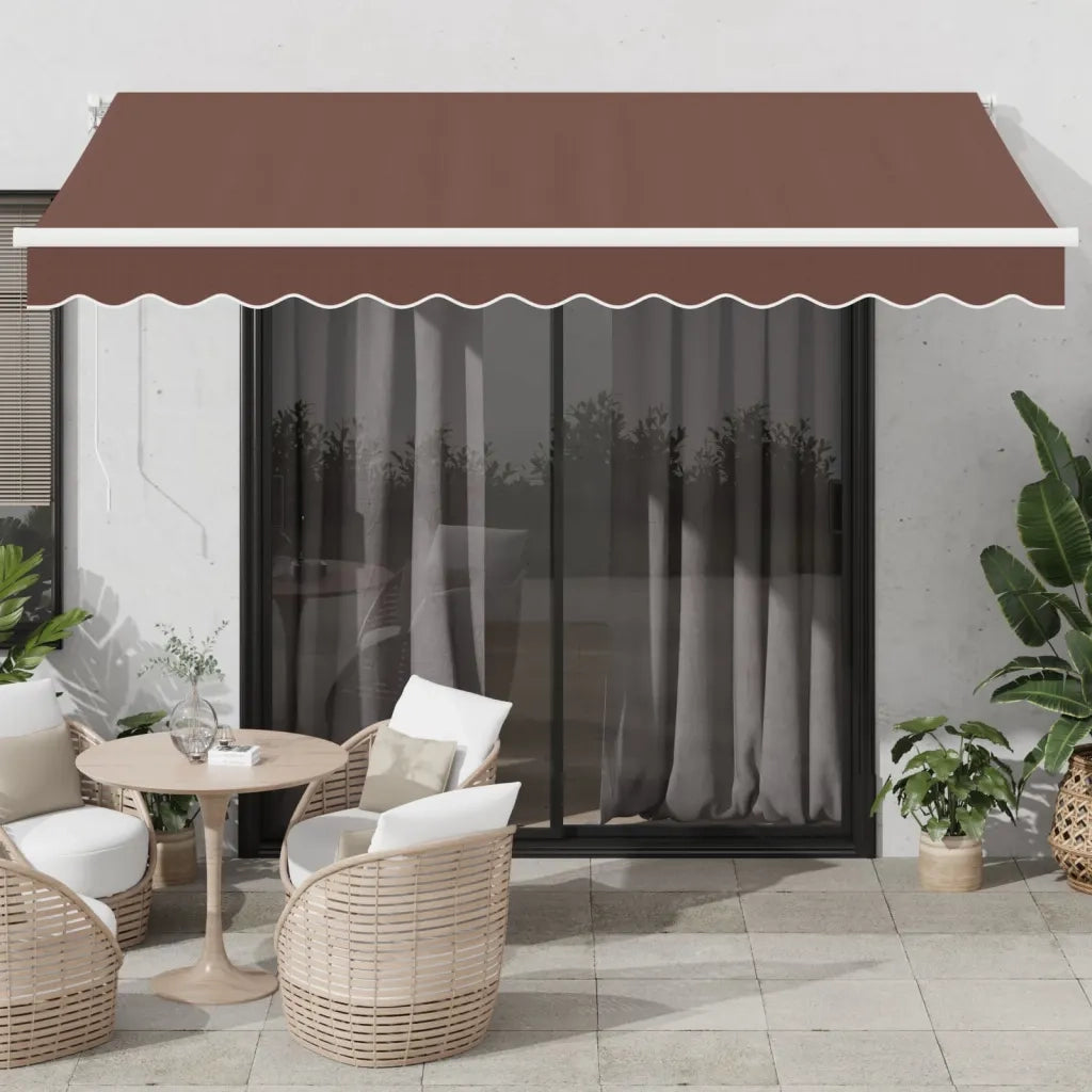 vidaXL Tenda da Sole Retrattile Automatica con LED Marrone 350x250 cm