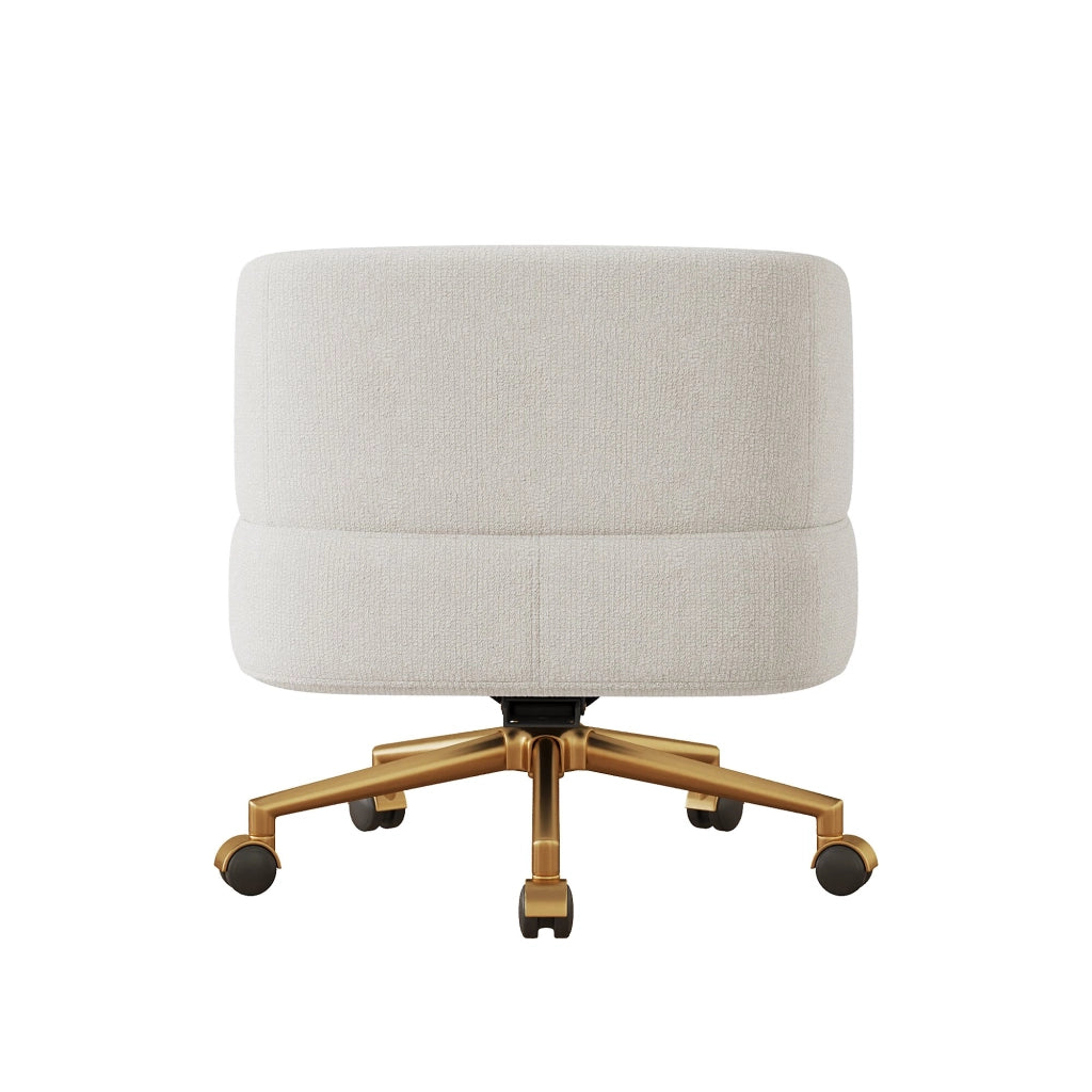 Sedia Girevole da Ufficio ¨C MINIMAL ¨C Chenille Beige, 5 Ruote, 360¡ã, 71x60x71 cm