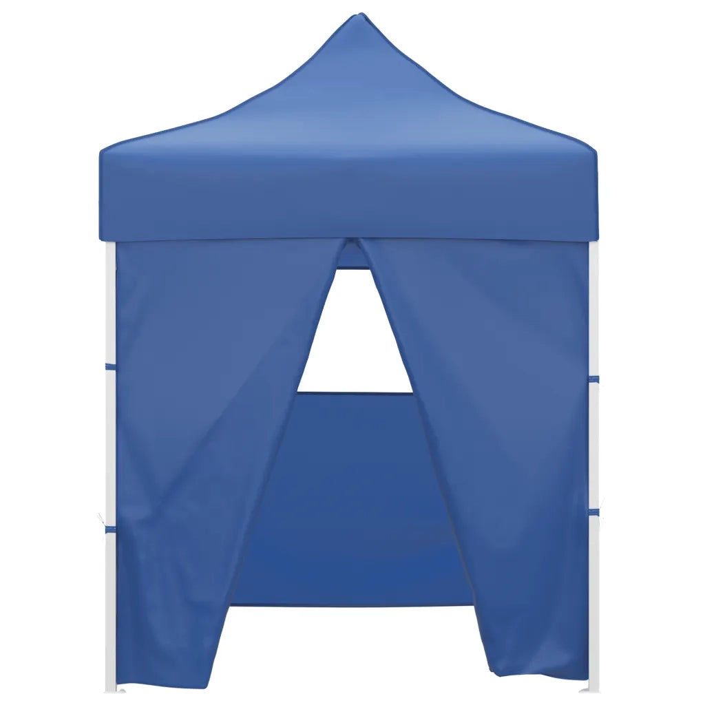 Gazebo | Pergolato Pieghevole Professionale 4 Pareti 2x2m Acciaio Blu