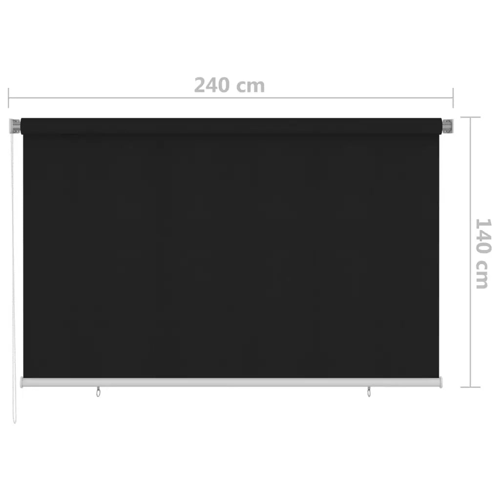 vidaXL Tenda a Rullo per Esterni 240x140 cm Nera