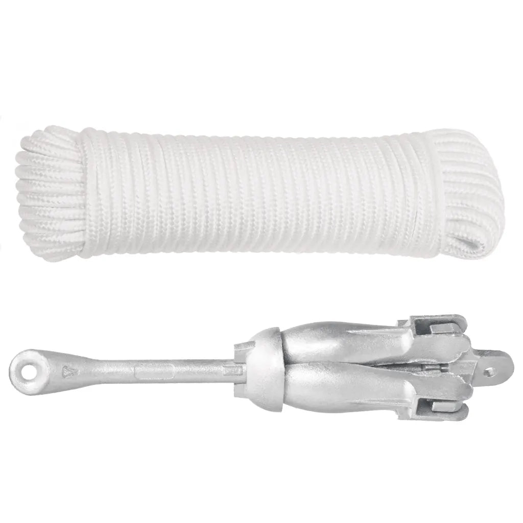 Ancora Pieghevole con Corda Argento 6 kg in Ferro Malleabilecod mxl 118237