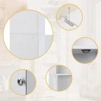 Armadio angolare da bagno con due ripiani regolabile, impermeabile e resistente all'umidità,struttura stabile,Bianco