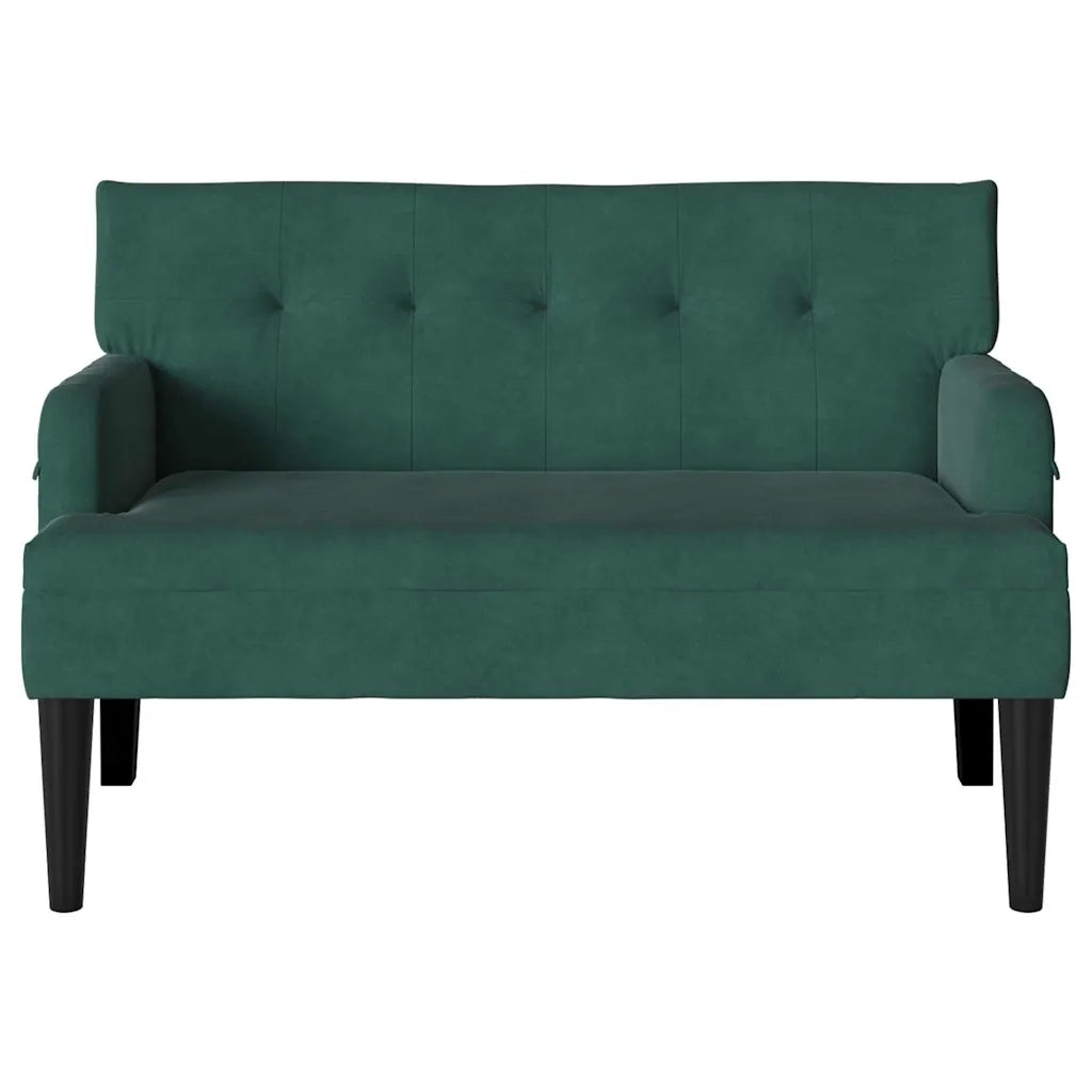 Panca Chesterfield Verde Scuro 112 x 65,5 x 75 cm Velluto 42019288