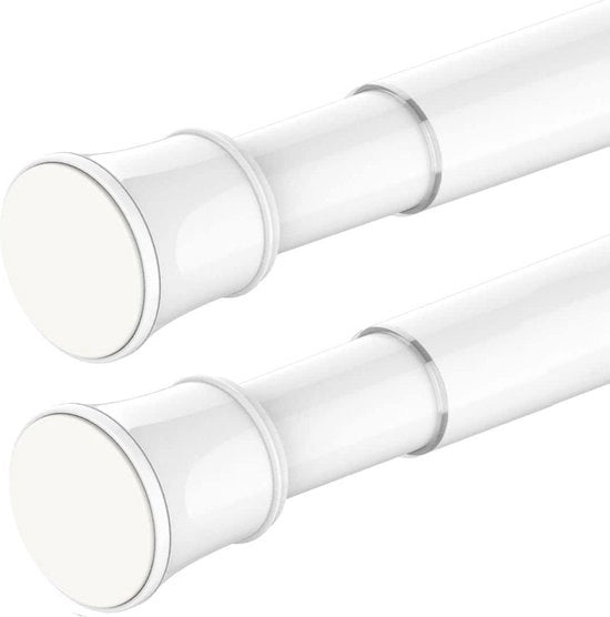 Cordoni per tende scorrevoli - Telescopici e regolabili - Set da 2 - Per armadio, doccia, camera da letto e soglia - Bianco - 705-120 cm