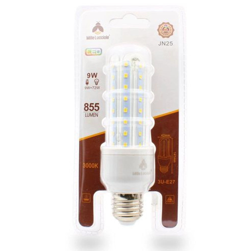 Trade Shop - Lampadina Led Jn25 Attacco E27 9w 3u Luce Calda 3000k Tubolare Lineare 855lm 87330 -