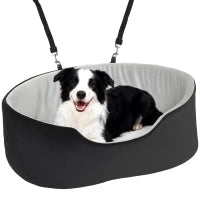 Seggiolino Auto per Cani Piccoli e Medi fino a 15 kg, Sfoderabile e Lavabile, con Base Antiscivolo, Nero