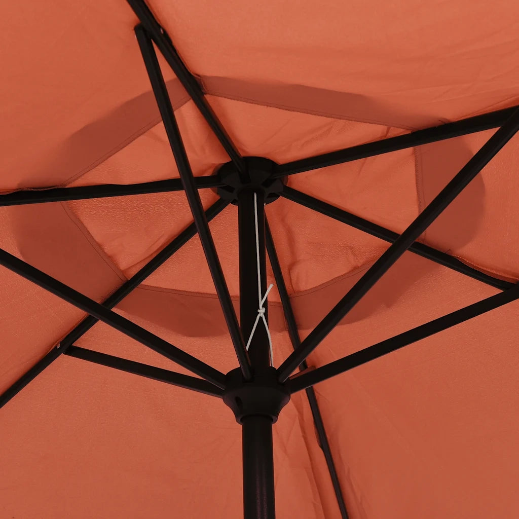 Ombrellone da Giardino con LED e Palo Acciaio 300 cm Terracotta 313757
