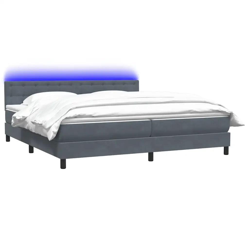 vidaXL Giroletto a Molle con Materasso Grigio Scuro 180x210 cm Velluto
