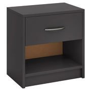 Comodino con cassetto ripiano apertoper soggiorno camera da letto-Tavolino da notte compatto per piccoli spazi Grigio scuro