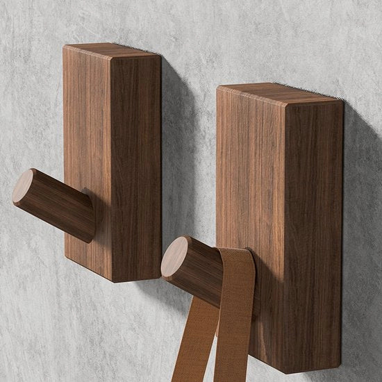 Pacchetto di 4 chiodi adesivi per appendiabiti, chiodi per jassa, chiodi per parete in legno, decorativi chiodi singoli per l'archiviazione di cappelli e asciugamani, chiodi robusti (rettangolari, 4 pezzi)