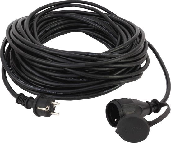 Cavo di estensione 10m per esterno - massimo 3680 W - IP44 resistente all'acqua di pioggia - nero