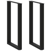 Gambe per tavolo da bar a forma di U 2 pz nere 60x(100-101) cm in acciaio