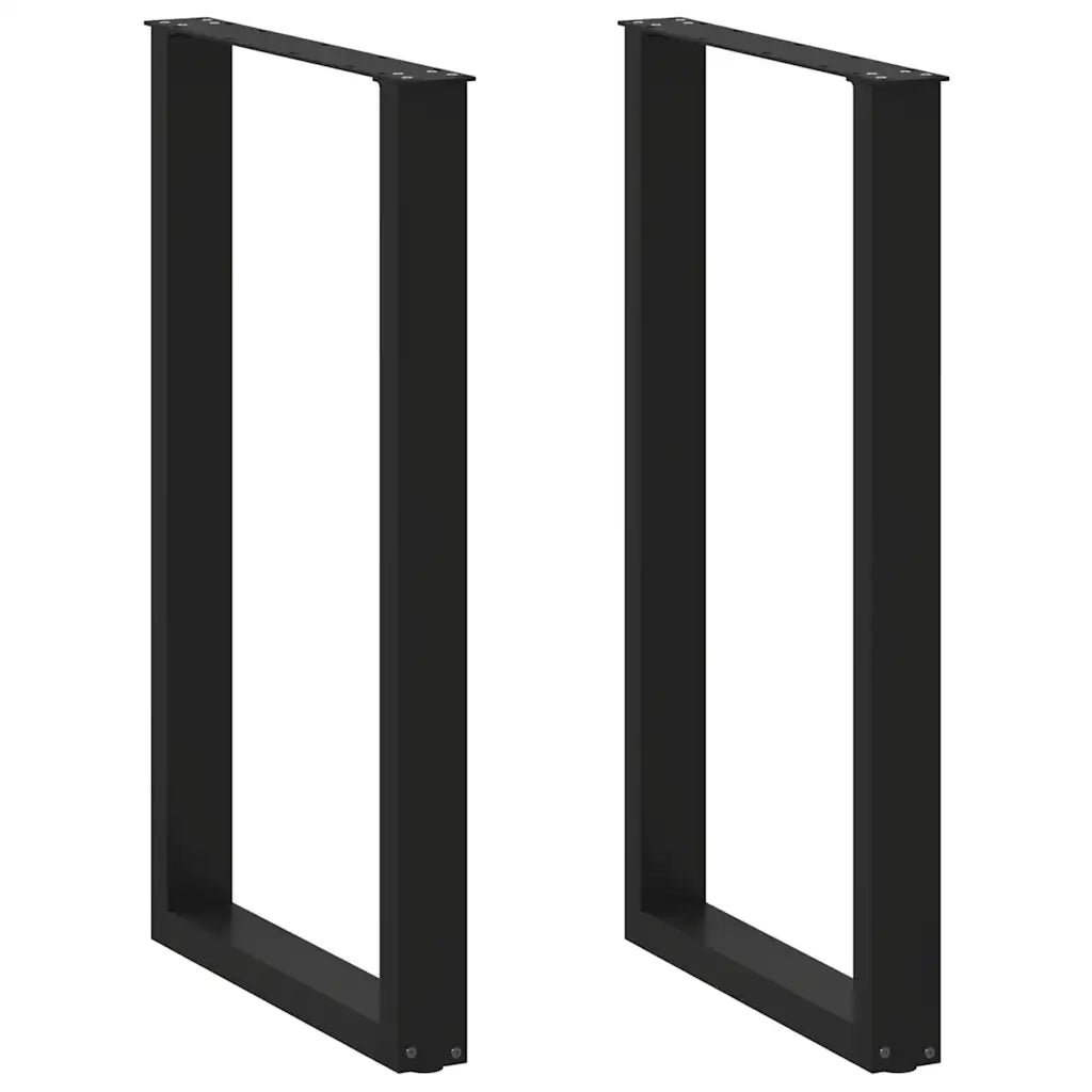 Gambe per tavolo da bar a forma di U 2 pz nere 60x(100-101) cm in acciaio