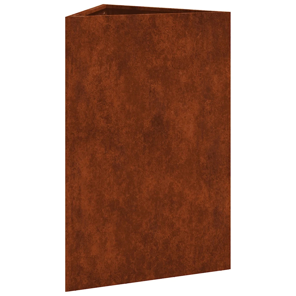 2 pz Fioriere | Cassetta per fiori | Vaso da Giardino Triangolari 50x43x75cm Acciaio Corten