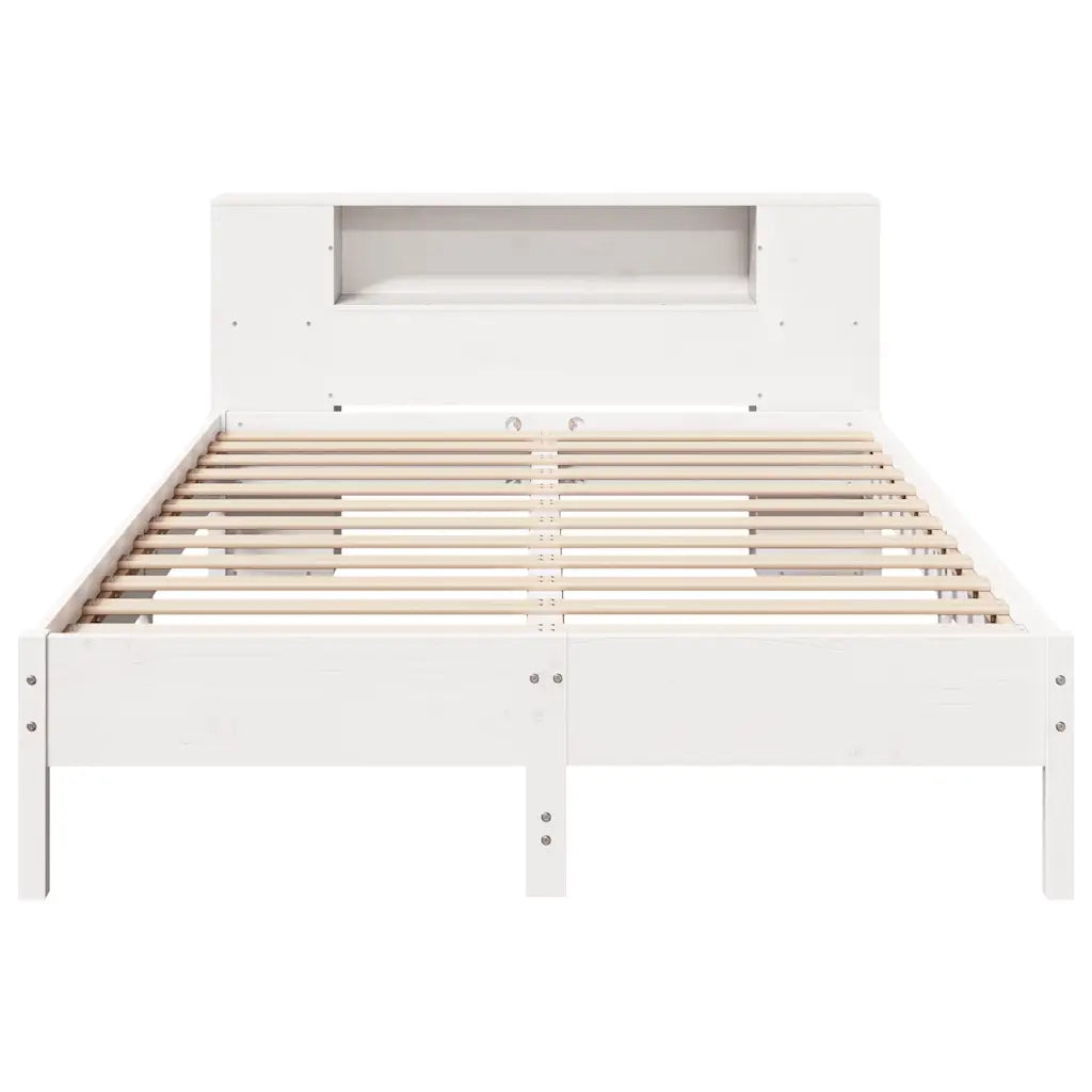 Letto Libreria senza Materasso Bianco 120x190 cm Legno di Pino