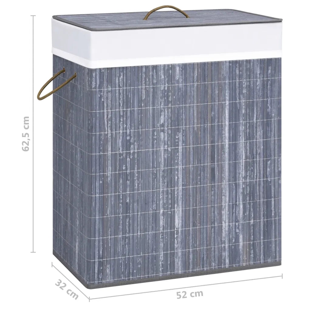 Cesto Portabiancheria in BambÃ¹ Grigio 100 L cod mxl 49761