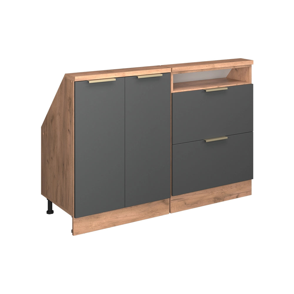Vicco Set di mobili sottotetto Antracite-oro Set di 2