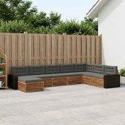 Set di divani da esterno con cuscino 8 pcs Naturale e Antracite 3383725