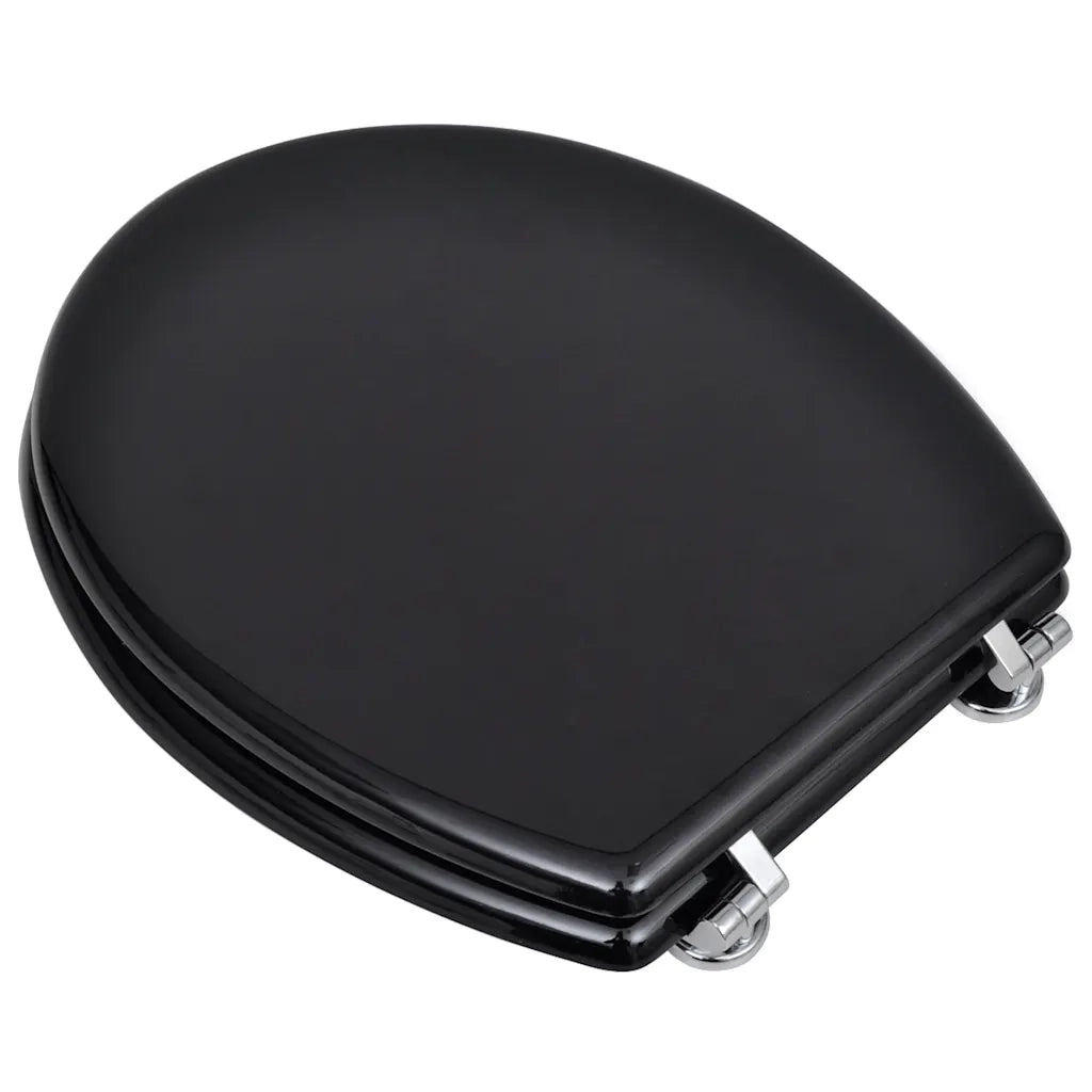 Tavolette WC con Coperchi 2 pz in MDF Nere CFW2032806