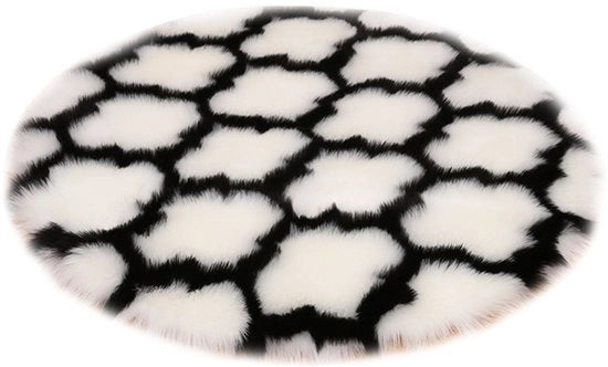 Tappeto in plastica artificiale, tappeto per soggiorno, tappetino per yoga, tappetino per ingresso, 60 cm di diametro (bianco)