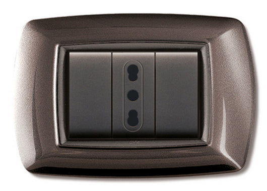 placca life mod. living plastica, colore alluminio notte 3posti cod:ferx.6513