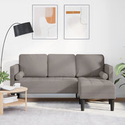 Divano L-shaped 3 posti Tortora 160 cm in tessuto -