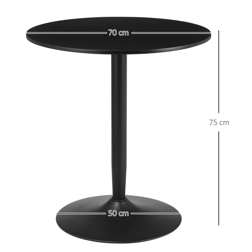 Tavolo da pranzo rotondo salvaspazio nero Ø70 cm