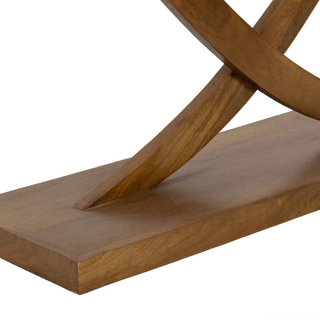 Mobile da ingresso in legno marrone fatto a mano, 120x35x74h cm