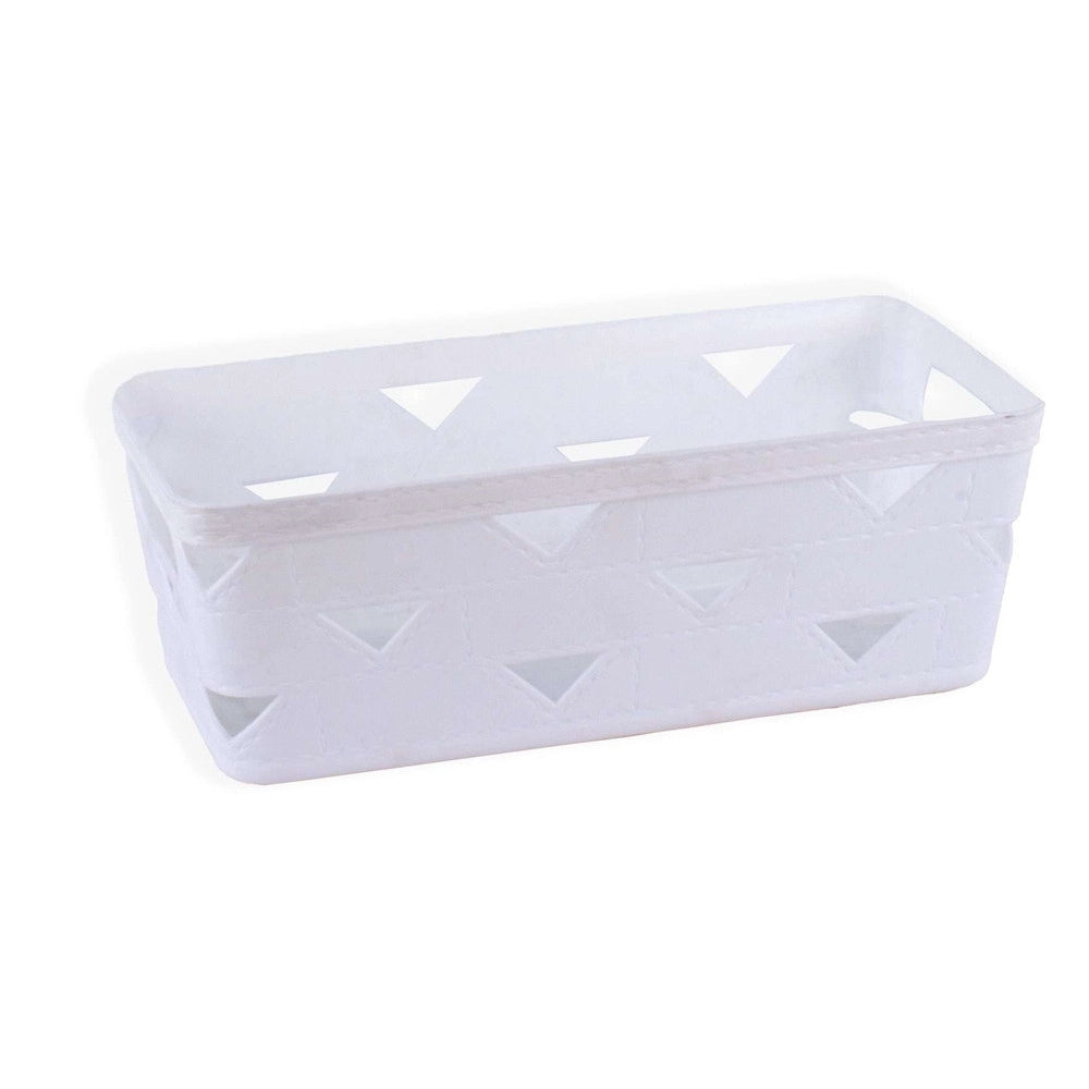 Trade Shop - Set 2 Pz Cestino Porta Tutto Oggetti Organizer Rettangolare 25.3x12.3x9 Cm 10714 -