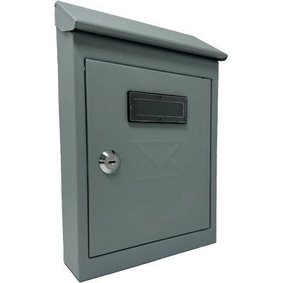 CASSETTA POSTA TRADIZIONE + CILINDRO MINI  ACCIAIO VERN GRIGIO 175X50 H 260