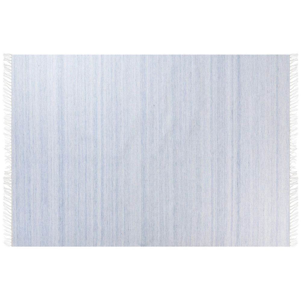 Tappeto in PET riciclato colore azzurro con frange 160 x 230 cm interno esterno