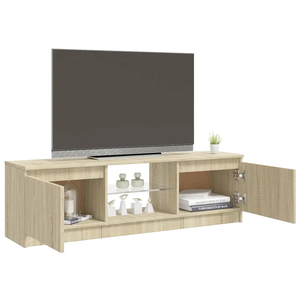 Mobile Porta TV con Luci LED Rovere Sonoma 120x30x35,5 cm cod mxl 13316