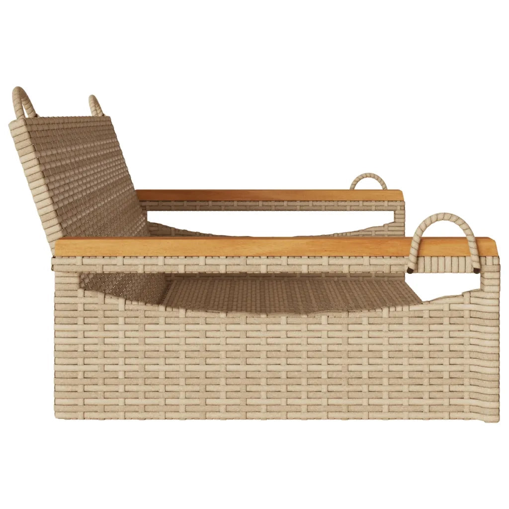 Panchina a Dondolo Beige 109x62x40 cm in Polyrattan 368145