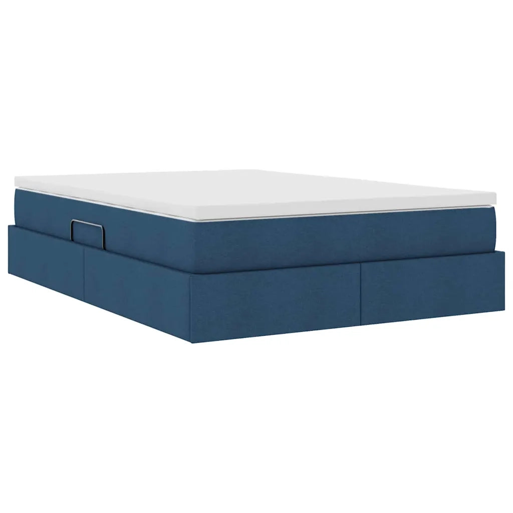 Letto con contenitore e materasso Blu 140 x 200 cm Poliestere 3370235