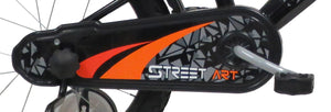 Bicicletta per Bambino 16" 2 Freni  Street Art Nero/Arancione