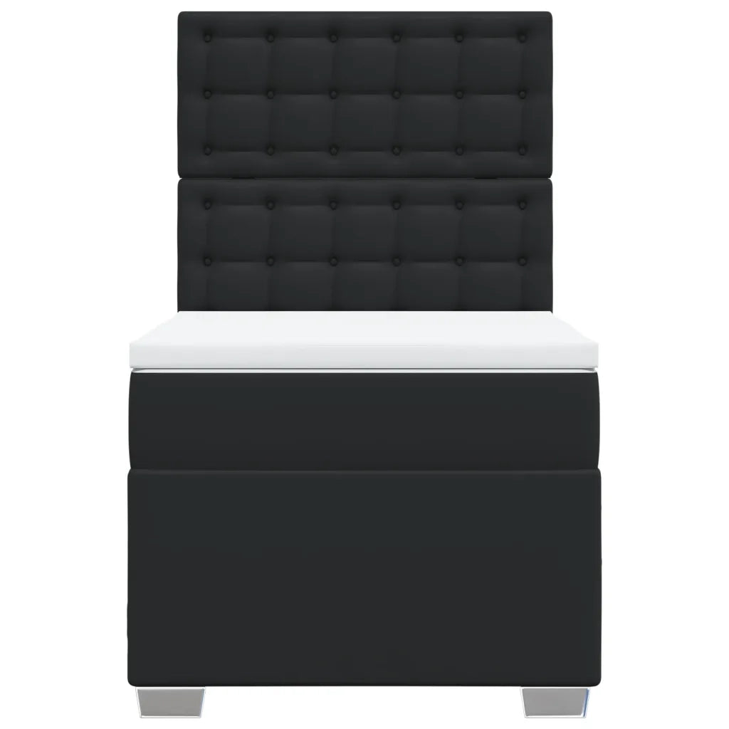 Giroletto a Molle con Materasso Nero 90x200 cm in Similpelle 3293004