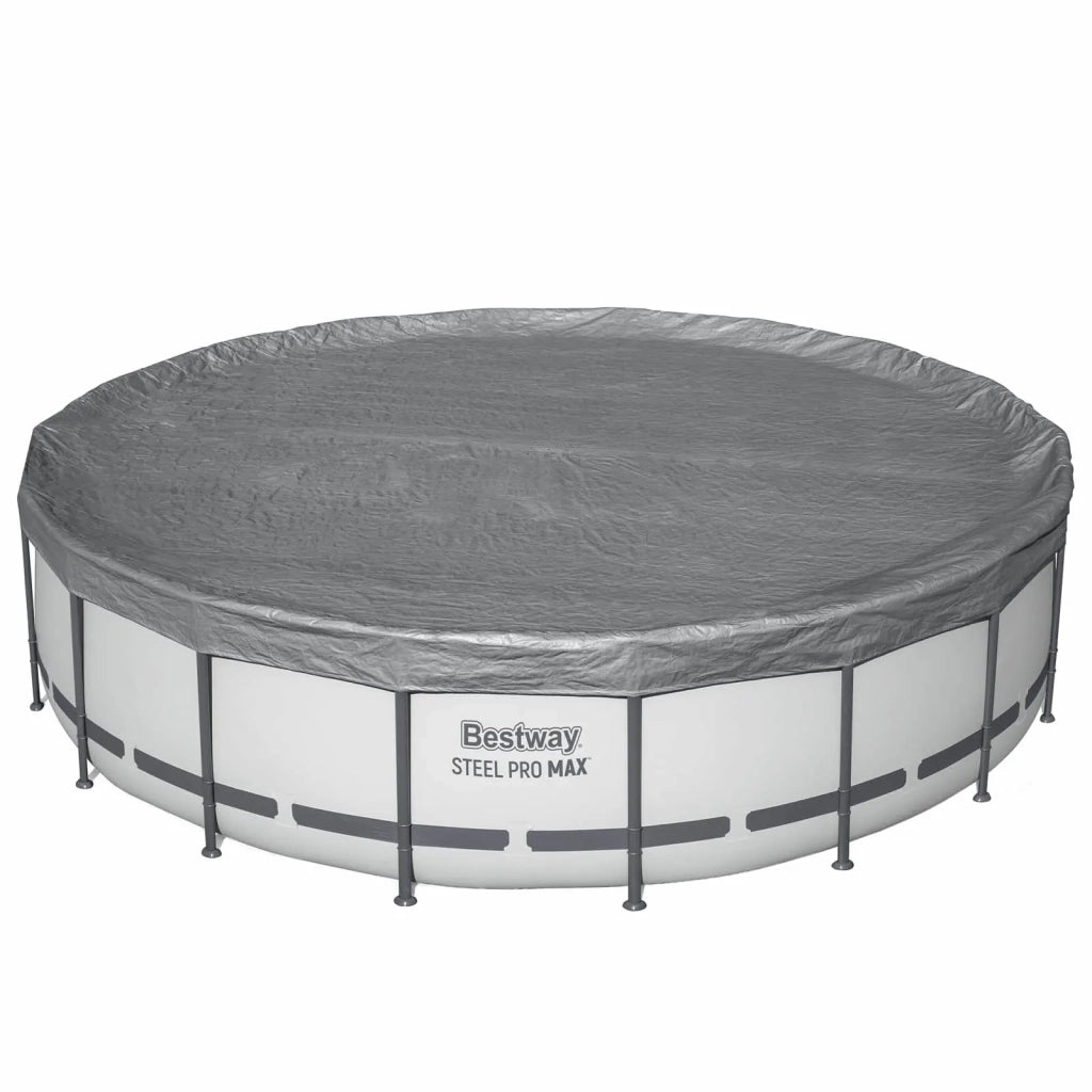 Bestway Copertura per piscina Ø5,49 m Rotondo Poliestere Grigio 42035730