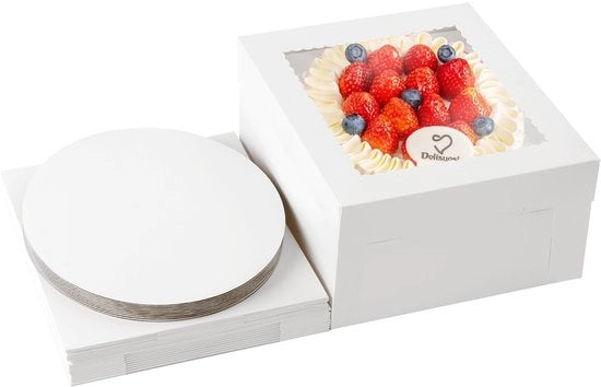 Set di Decine di Torta - 10 pezzi - Ideale per torte e dessert - Bianco - Inclusi piatti - Con vetratura