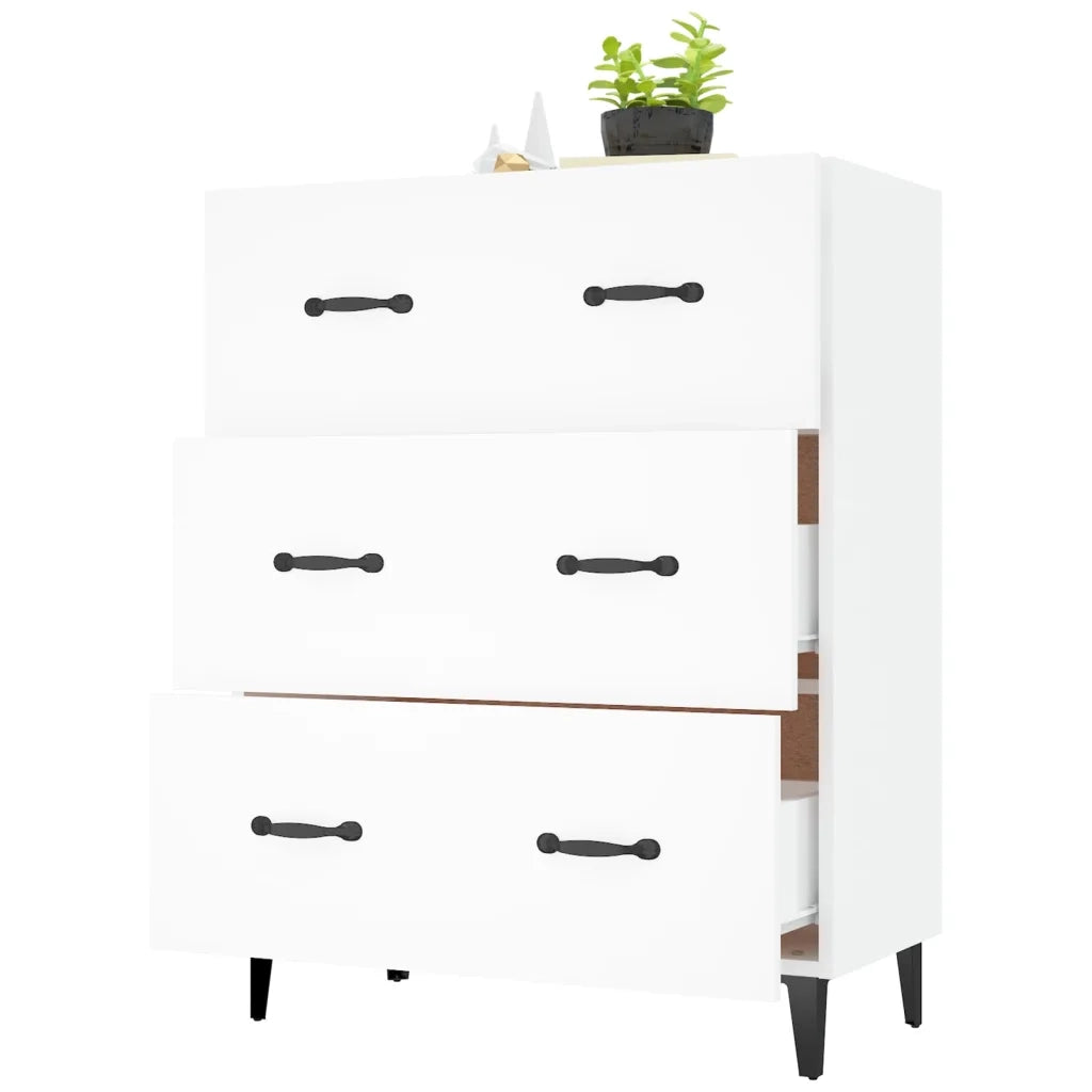 Credenza Bianca 69,5x34x90 cm in Legno Multistrato 812159