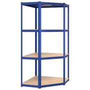 Mensola angolare a 4 ripiani in acciaio e legno ingegnerizzato blu 02_0045678