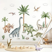 Decori per Parete - Dinosauri - Decorazioni per Bambini - Animali - Palme - Decorazione - Facile da Applicare - Decalcomanie per Parete