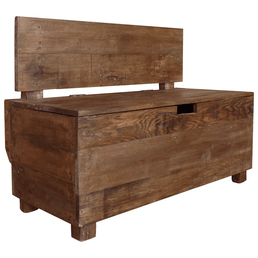 Panca-Sgabello in Legno Massello di Mogano 86x40x60 cm