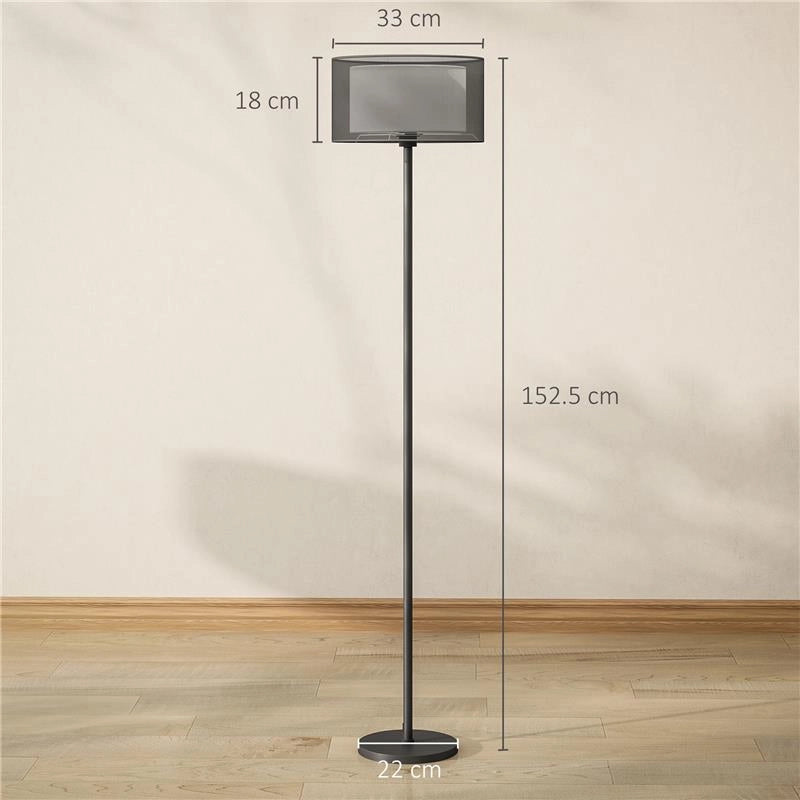 LAMPADA DA TERRA MODERNA CON DOPPIO PARALUME E INTERRUTTORE A PEDALE, Ï33 X 152.5 CM, NERO