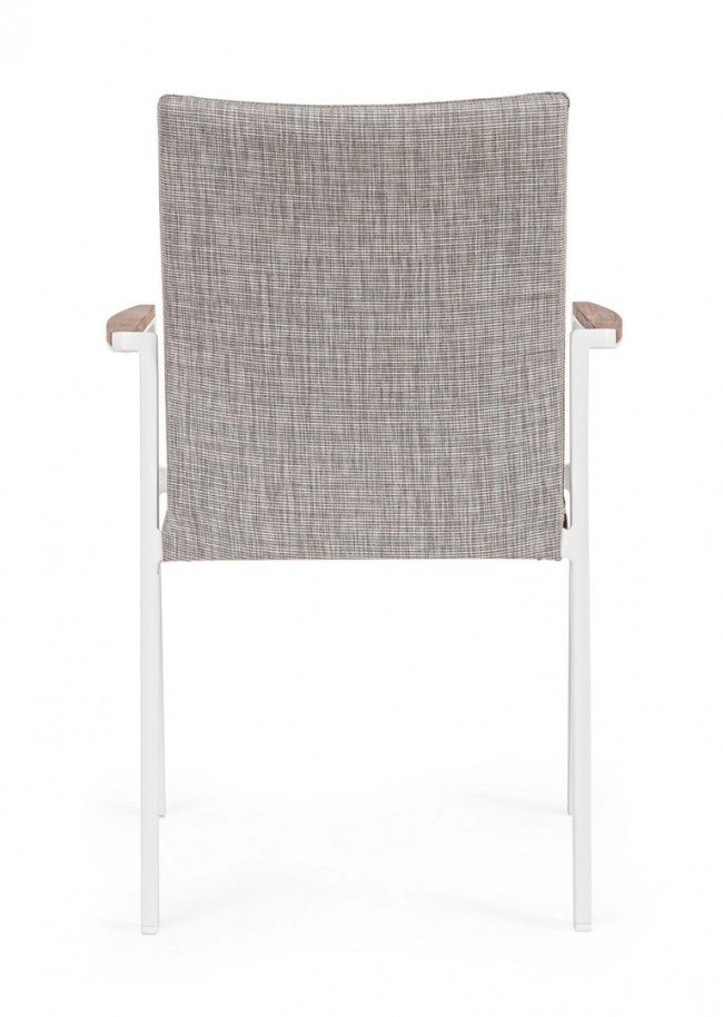 Set 4 Sedie da Giardino 59x60,5x89h cm con Braccioli Jalisco Bianco