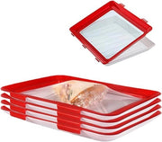 Set di contenitori a vuoto per conservazione alimentare - 4 pezzi - 30 x 23,5 x 2,5 cm