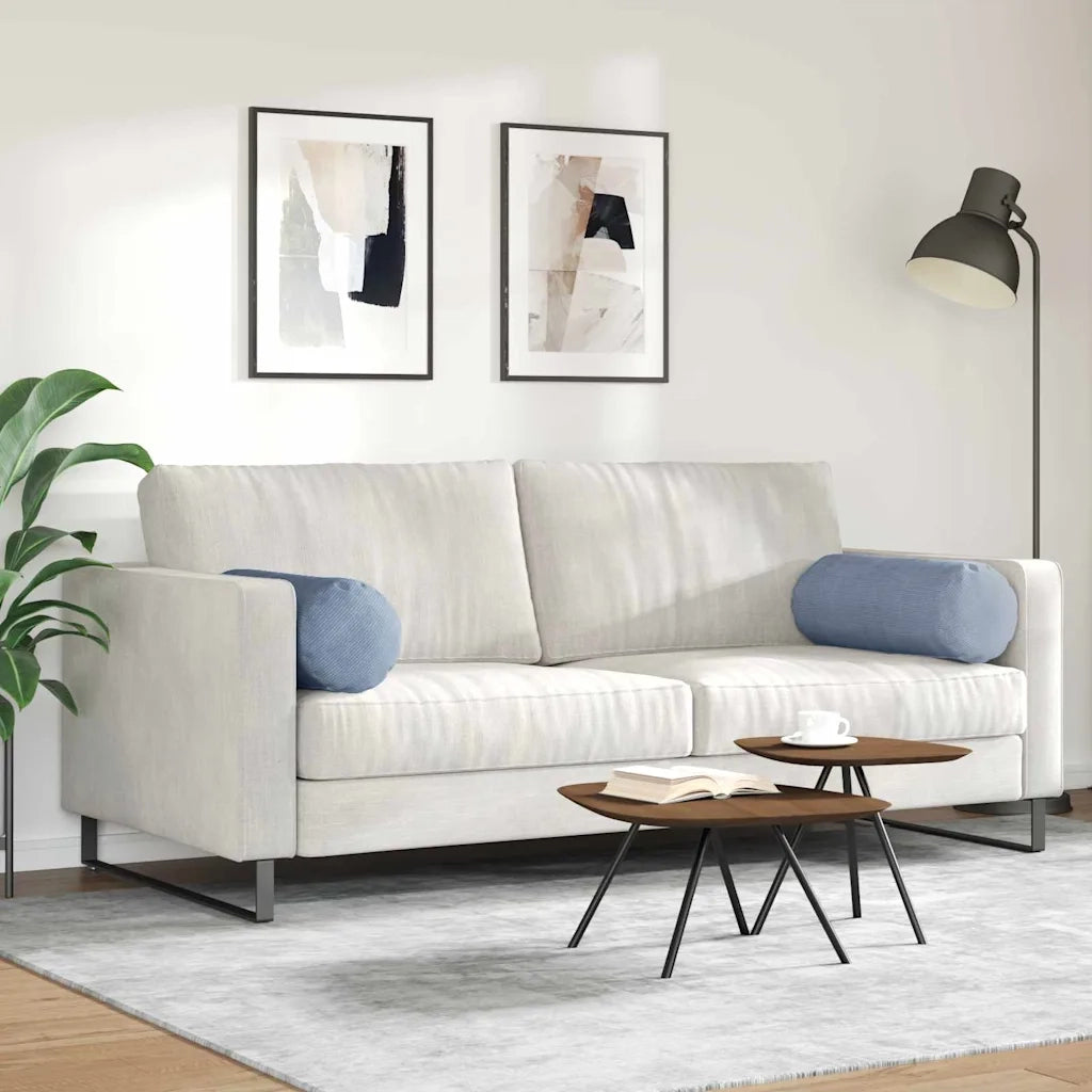 Cuscini a rullo 2 pcs Blu Ø 25 x 70 cm Tessuto in Cords