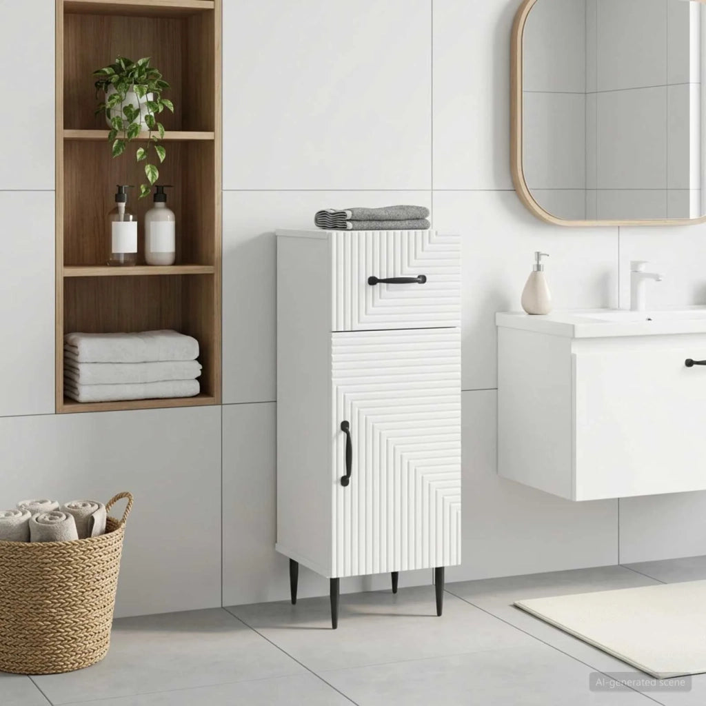 Mobiletto da Bagno HAARLEM Bianco 30 x 31 x 80 cm 896825