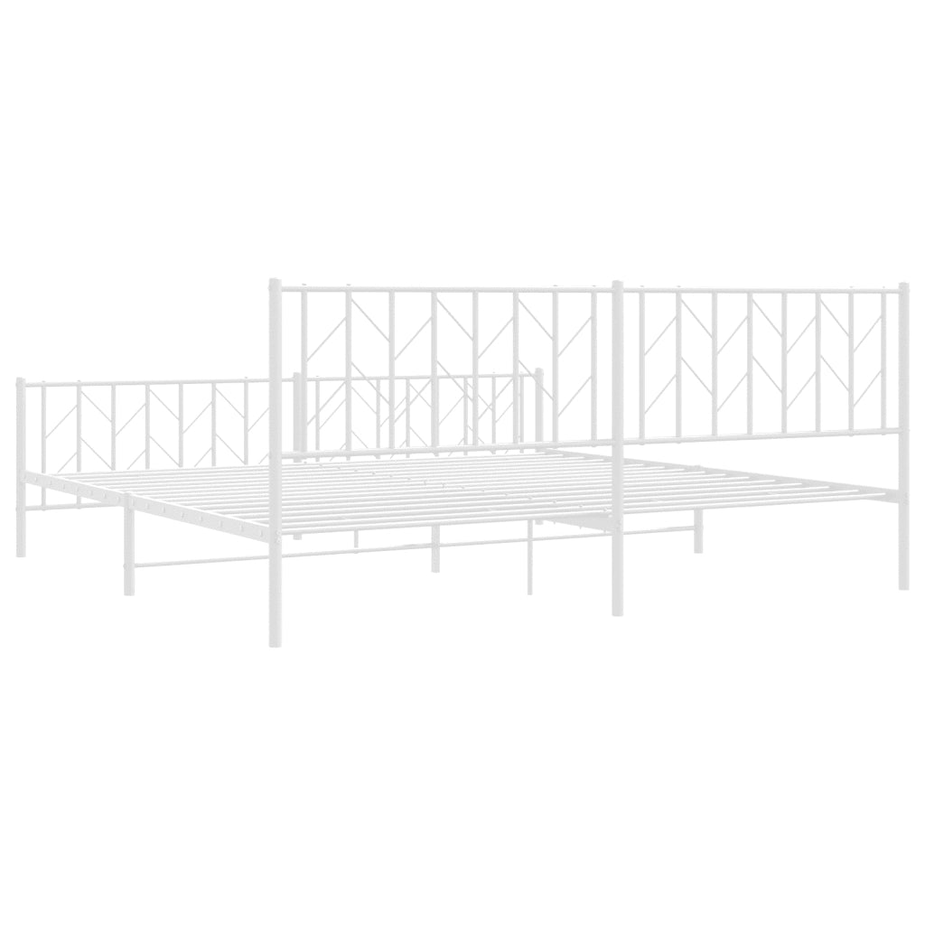 Giroletto con Testiera e Pediera Metallo Bianco 200x200 cm