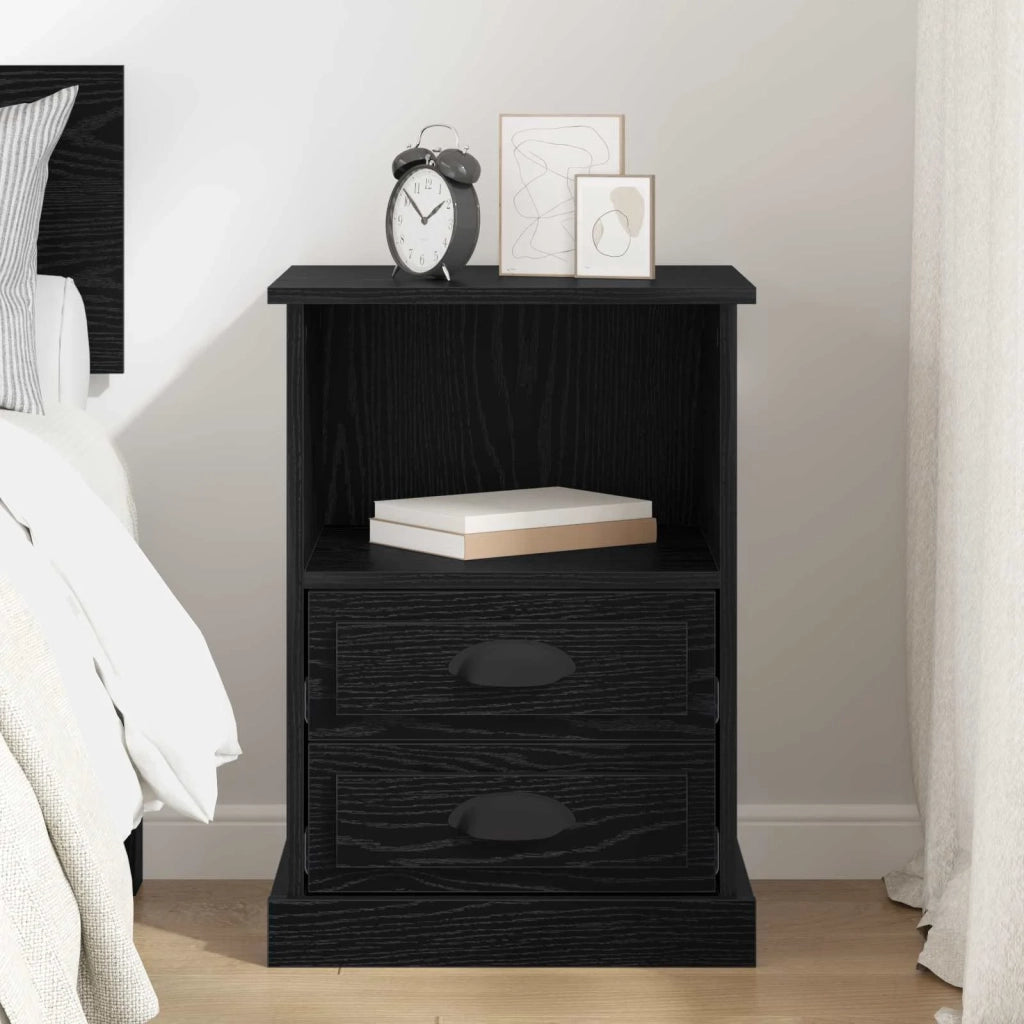 Armadio da Notte Rovere Nero 36 x 43 x 60 cm Legno multistrato 881400